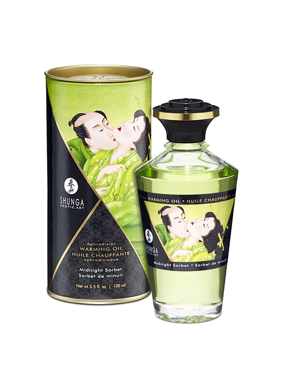 Aceite de masaje Exotic Midnight Sorbet Sorbete de medianoche efecto calor de Shunga de 100ml Contenido ofrecido por Incenseshop