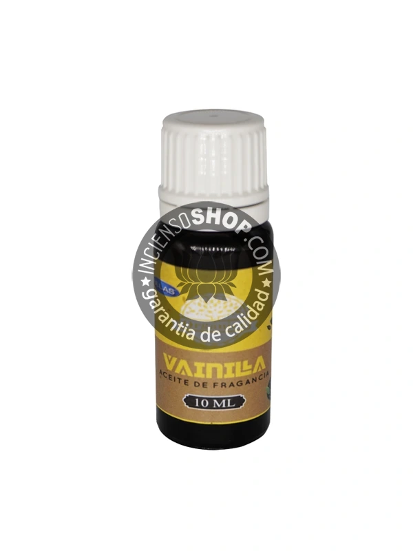 Aceite Vainilla de Ullass unidad botella frontal aroma dulce, cálido y reconfortante de vainilla, que atrae el amor, la sensualidad y la felicidad. Ideal para crear un ambiente acogedor y promover la calma.