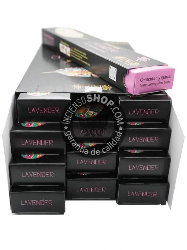 Caja de incienso étnico Banjara con aroma de lavanda fragancia floral suave y relajante ideal para calma mental purificación espiritual y ambientes armoniosos