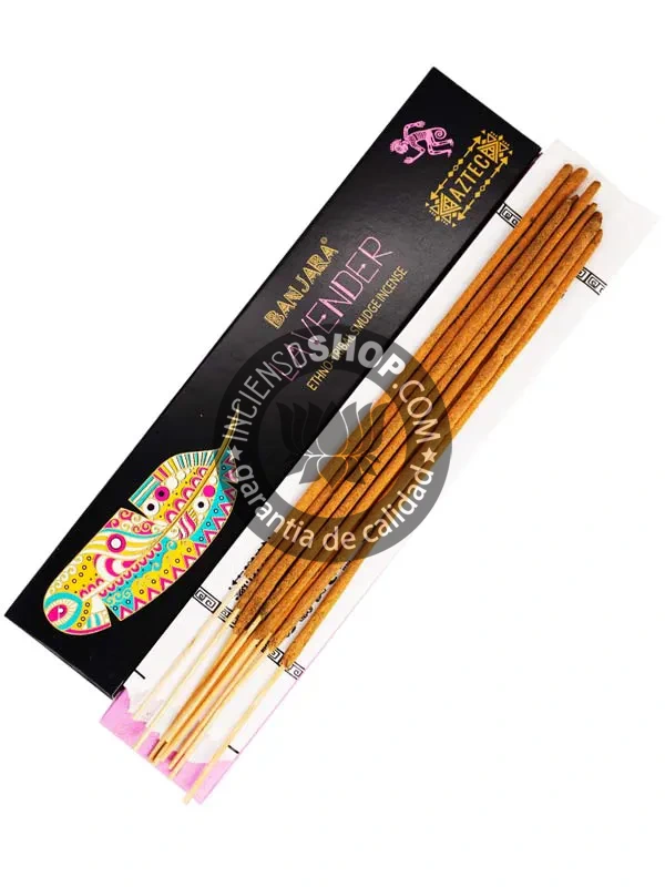Incienso étnico Banjara lavanda aroma floral suave y relajante ideal para calmar la mente purificar el ambiente y promover la paz emocional en rituales de bienestar y descanso