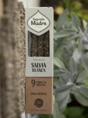 Sagrada Madre Salvia Blanca aroma herbal puro y poderoso ideal para limpieza energética protección espiritual y purificación de espacios