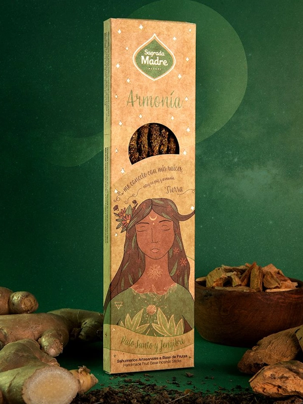 Incienso 5 elementos tierra y armonía de Sagrada Madre orgánico hecho a mano con Amor en Argentina en unidad de 20 gramos
