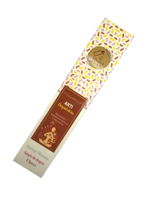 Varillas de incienso Anti Depresión Vijayshree — mezcla artesanal con salvia blanca, sangre de dragón y clavo, ideal para aliviar el estrés, equilibrio emocional y meditación consciente