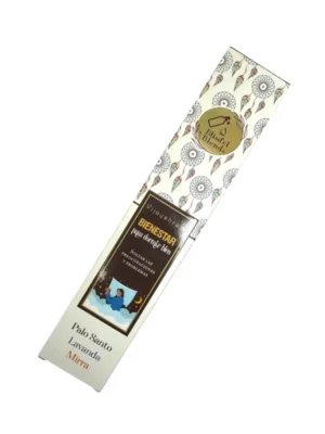 Varillas de incienso Bienestar para Dormir Bien Vijayshree — mezcla artesanal con palo santo, lavanda y mirra, aroma suave y tranquilizador, ideal para relajación previa al sueño, meditación nocturna y soltar preocupaciones