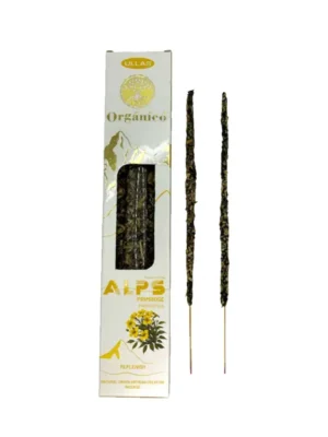 Varillas de incienso Primrose Ullas — orgánico, hecho a mano con flores de los Alpes, aroma floral fresco y revitalizante, ideal para meditación, limpieza energética y bienestar diario