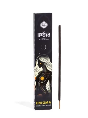 Incienso India Black Enigma aroma misterioso amaderado y balsámico ideal para meditación profunda rituales esotéricos y ambientes de introspección