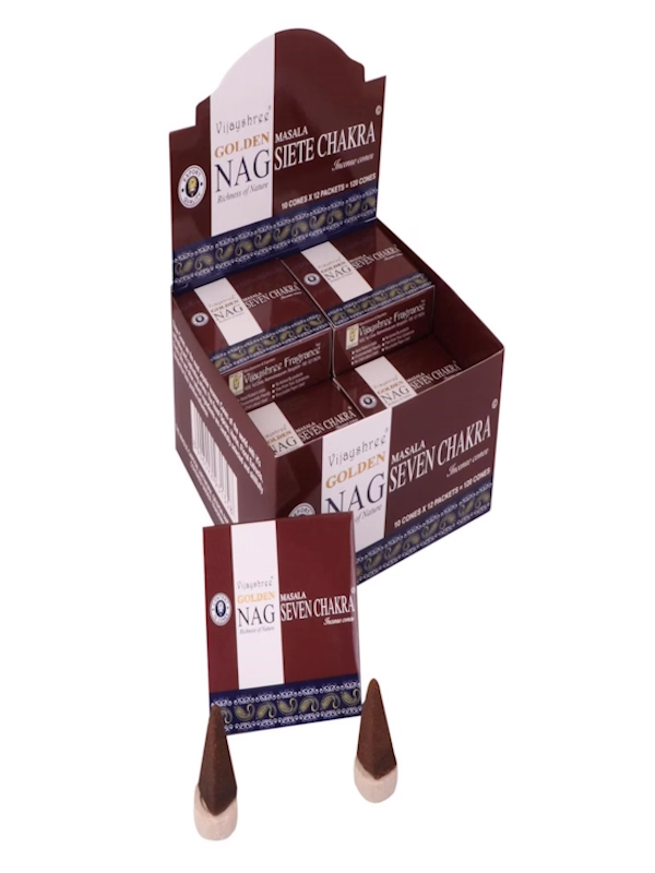 Portada-Conos-de-incienso-Piramidal-Seven-Chakras-Masala-tradicionales-y-organicos-de-la-gama-Golden-Nag-Contenido-ofrecido-por-Inciensoshop