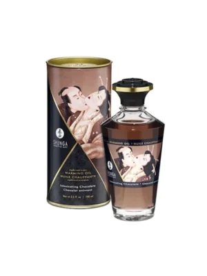 Aceite de masaje Shunga efecto calor aroma a chocolate textura sedosa que estimula la circulación relaja los músculos y potencia la sensualidad en masajes íntimos o terapéuticos