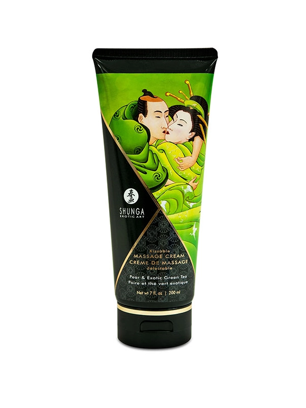 Shunga Crema de Masaje Aroma a Cream Pear and Exotic Green Tea de 200ml Contenido ofrecido por Incenseshop