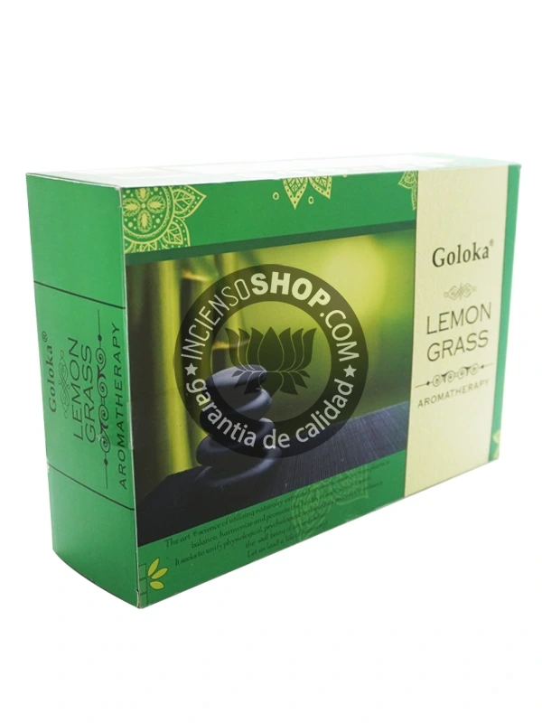 Caja de incienso de Aromaterapia Yerba de Limón copia aroma cítrico fresco y revitalizante que disipa la negatividad promueve la claridad mental y eleva el estado de ánimo ideal para rituales de limpieza purificación y enfoque