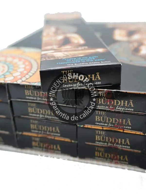 Caja Goloka Black Buddha ampliada aroma terroso especiado y envolvente que facilita el recogimiento espiritual la sanación energética y la protección contra influencias externas ideal para altares