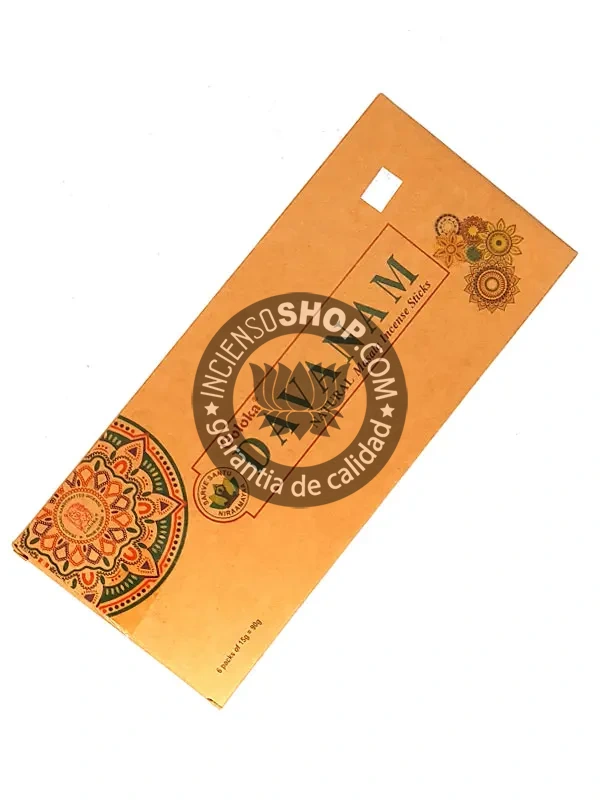 caja goloka davanam incienso organico contenido ofrecido por Incenseshop