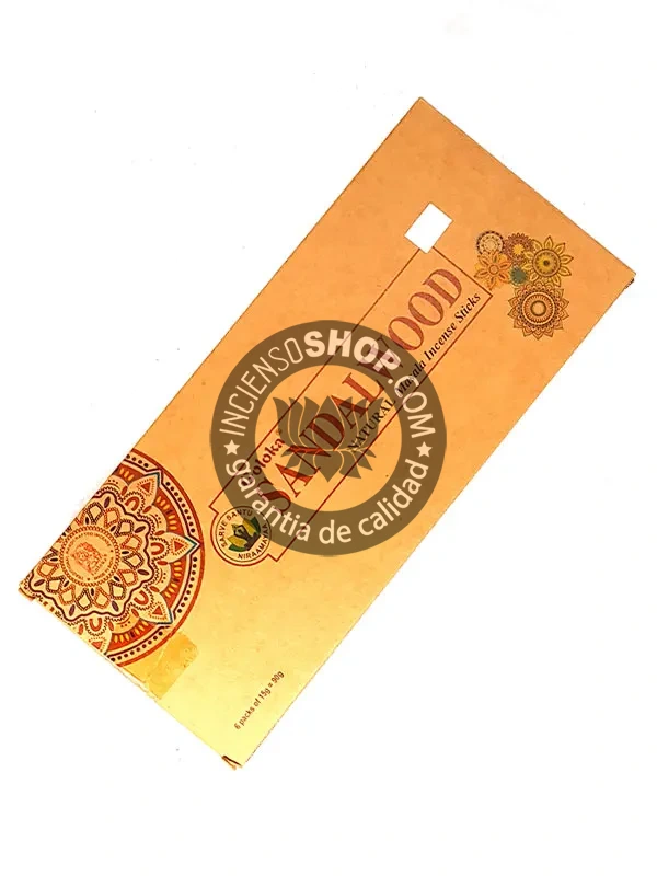 caja goloka sandalo incienso organico contenido ofrecido por Incenseshop