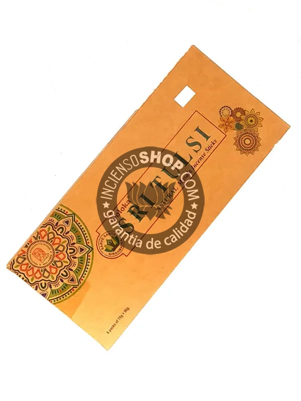 caja goloka sri tulsi incienso organico contenido ofrecido por Incenseshop