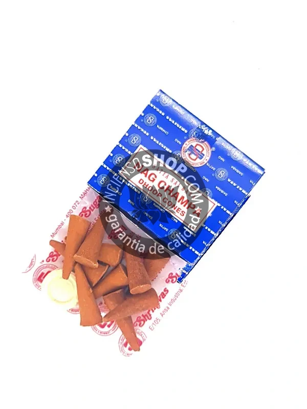 Conos de incienso Satya Nag Champa aroma floral dulce y místico ideal para meditación profunda purificación espiritual y rituales de armonía