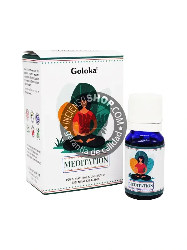Esencia Ayurvédica Meditación de Goloka abierta aroma profundo y herbal con propiedades que estimulan la concentración mental y la elevación vibracional perfecta para rituales de introspección