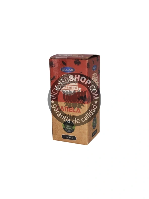 Esencia Canela de Ullass unidad caja de frente aroma cálido especiado y dulce que atrae la prosperidad el éxito y la energía positiva ideal para rituales de abundancia y para crear un ambiente hogareño y acogedor