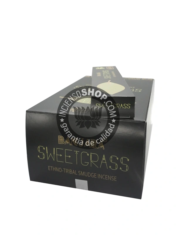 Caja de incienso étnico Banjara con aroma de hierba dulce y producto visible fragancia suave herbal y calmante ideal para purificación suave rituales de armonía y bienestar espiritual