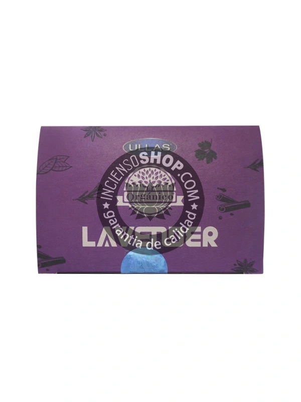 Caja de incienso orgánico Ullas lavanda aroma floral suave y calmante ideal para relajación profunda equilibrio emocional y meditación serena