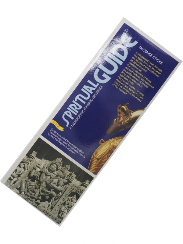 Incienso Padmini Spiritual Guide caja hexagonal vista de frente aroma dulce suave y ligeramente floral con notas de resinas ideal para la meditación la introspección la búsqueda espiritual el autoconocimiento y para crear un ambiente de guía y protección.
