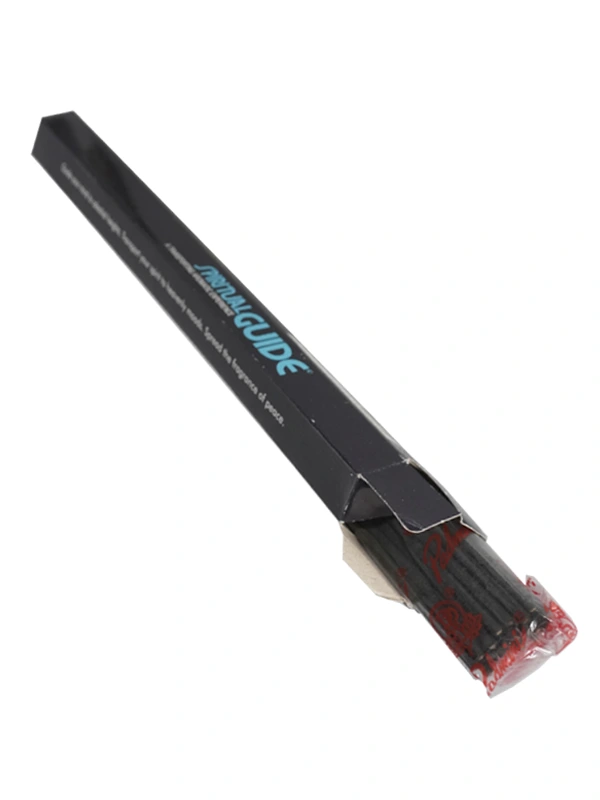 Incienso Padmini Spiritual Guide caja hexagonal vista de frente con el empaque parcialmente abierto mostrando los palitos de incienso aroma dulce suave y ligeramente floral ideal para la meditación la introspección y la búsqueda espiritual.