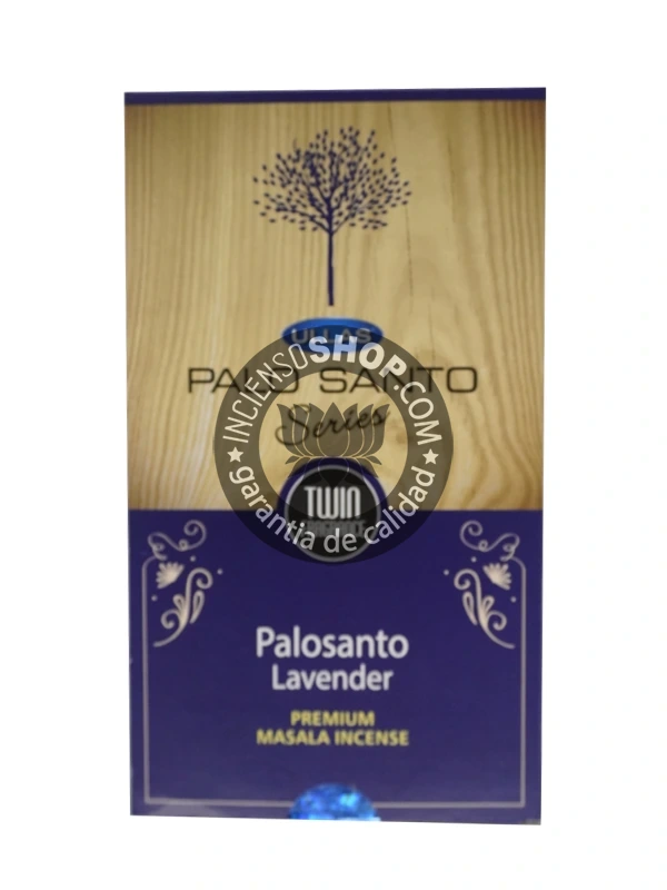 Caja de incienso Ullas Palo Santo con lavanda aroma maderoso floral y purificante ideal para calma mental limpieza energética y equilibrio espiritual