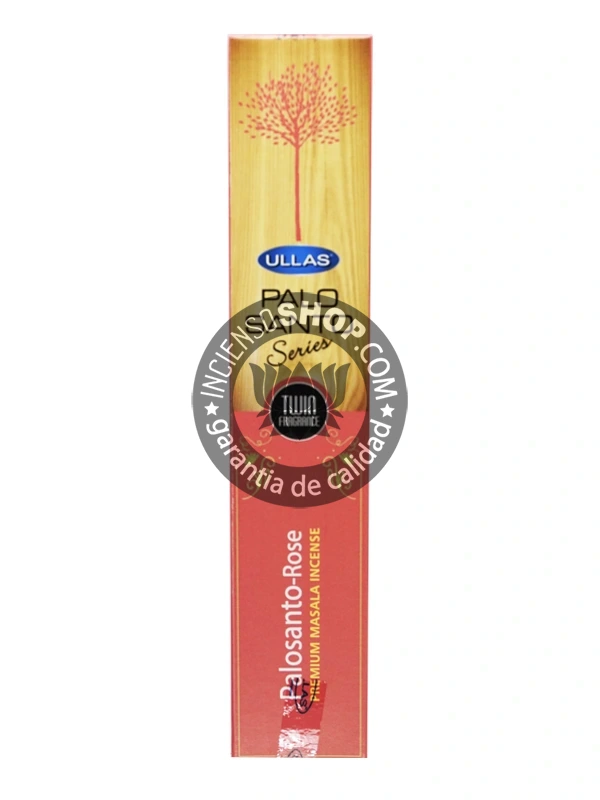 Incienso Ullass Palo Santo con Rosa producto de frente, combina la limpieza sagrada del Palo Santo; con la energía de la Rosa para atraer el amor, la sanación emocional y la armonía.