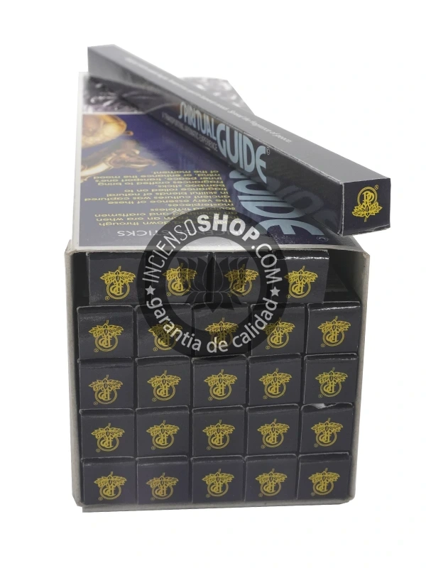 Caja hexagonal de incienso Padmini Spiritual Guide vista por detrás aroma floral suave y místico ideal para guía espiritual meditación y conexión con la intuición