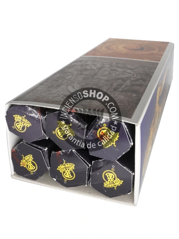 Caja hexagonal de incienso Padmini Spiritual Guide vista por detrás aroma floral suave y místico ideal para guía espiritual meditación y conexión con la intuición