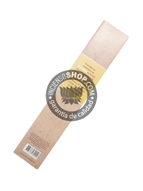 Caja por detrás de incienso palo santo Sagrada Madre aroma fresco cítrico y maderoso ideal para limpieza energética protección espiritual y creación de ambientes sagrados en rituales de sanación