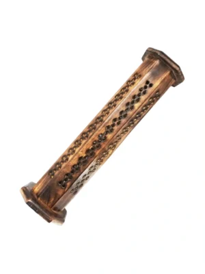 Quemador de incienso hexagonal de madera de mango diseño artesanal ideal para varillas y conos crea ambientes espirituales con estilo natural