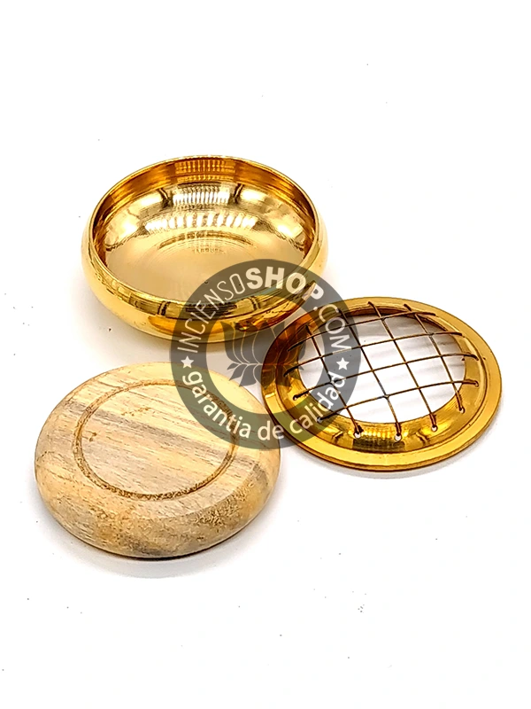 Quemador de resinas metálico número 2 diseño tradicional para uso con carbón vegetal ideal para liberar aromas sagrados en rituales de purificación espiritual meditación y ceremonias energéticas