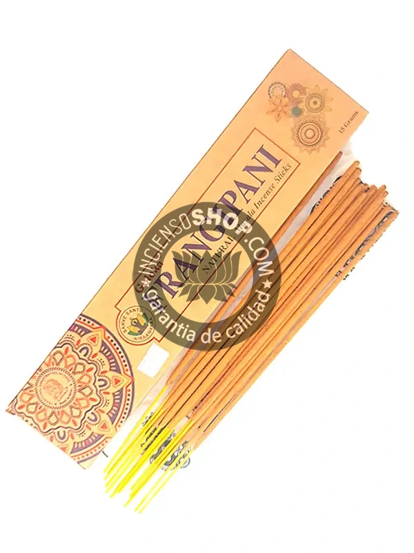 Unidad de incienso orgánico Goloka frangipani aroma floral suave y exótico ideal para rituales de apertura del corazón purificación espiritual y creación de ambientes serenos