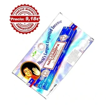 Incienso Agarbathi Nag Champa de Satya – Varillas artesanales masala con aroma dulce a sándalo. Purifica el ambiente, calma la mente y reduce la ansiedad. Ideal para yoga, meditación y equilibrio emocional. Hecho a mano en India con ingredientes puros.