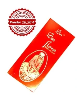 Incienso Sri Sai Flora de Satya – Varillas artesanales con aroma dulce e intenso, elaboradas con oleorresinas naturales (copaiba, elemí, trementina) y esencias puras. Ideal para meditación, relajación profunda y rituales espirituales. Origen: India.