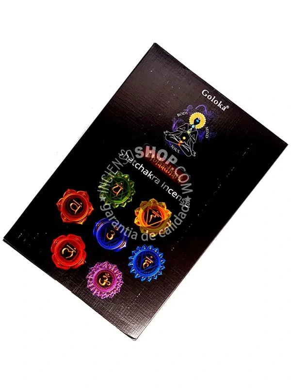 Incienso primer chakra muladhara de Goloka hecho a mano en Bangalore en caja de 12 uds  de 15g