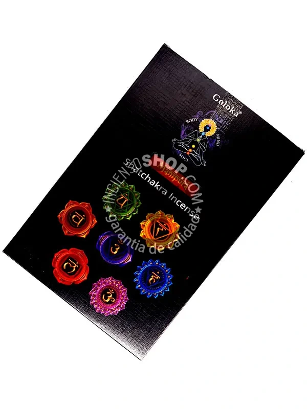 Incienso tercer chakra manipura de Goloka hecho a mano en Bangalore en caja de 12 uds  de 15g