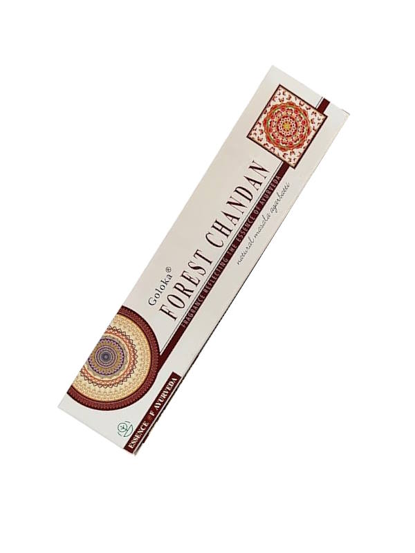 Incienso Forest Chandan Essence of Ayurveda de Goloka Agarbatti Masala hecho a mano unidad de 15g