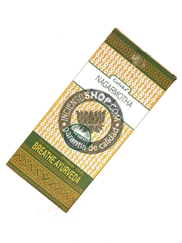 Incienso nagarmotha de Goloka ayurvedico y medicinal agarbatti masala en caja de 6 uds de 15g