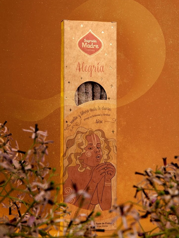 Incienso 5 elementos aire y alegría de Sagrada Madre orgánico hecho a mano con Amor en Argentina en unidad de 20 gramos