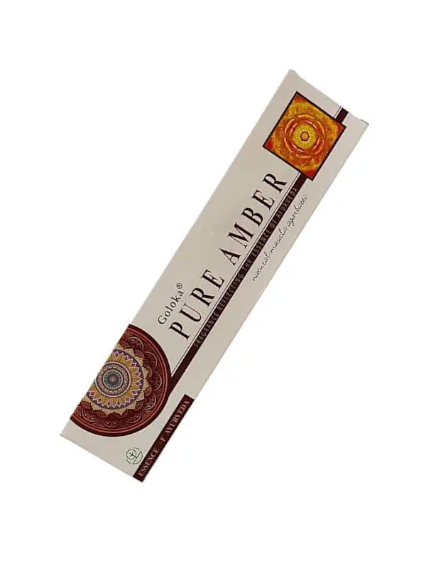 Incienso Ambar Puro Essence of Ayurveda de Goloka Agarbatti Masala hecho a mano unidad de 15g