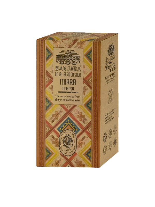Incienso de Mirra Ritual Resin de Banjara Agarbatti Masala hecho a mano en caja de 8 uds de 25g