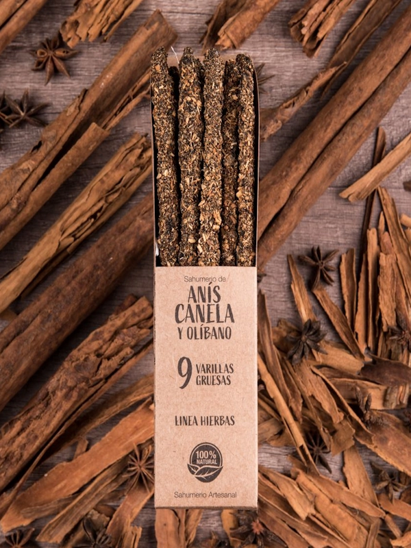 Incienso o sahumerio canela, anís y olíbano de Sagrada Madre linea hierbas hecho a mano en argentina con amor unidad de 20g