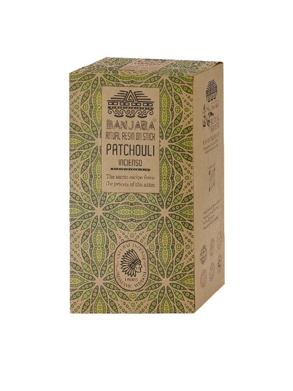 Incienso de patchouli ritual resin de Banjara agarbatti masala hecho a mano en caja de 8 uds de 25g