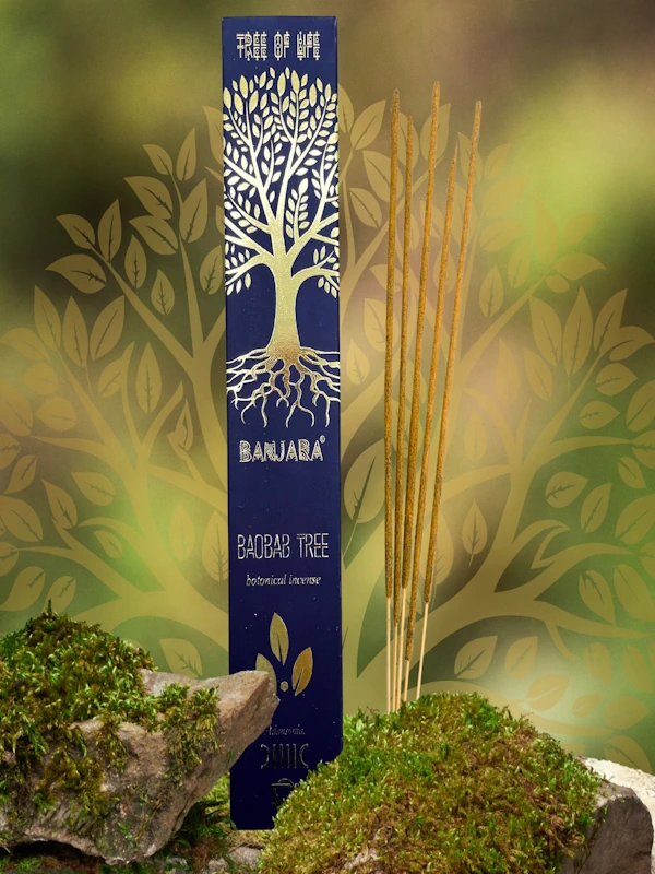 Incienso Baobab Tree organico Agarbati Masala linea botanical de Banjara hecho a mano unidad de 15g