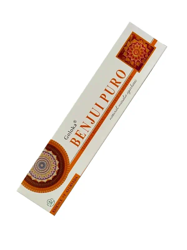 Incienso Benjui Puro Essence of Ayurveda de Goloka Agarbatti Masala hecho a mano unidad de 15g