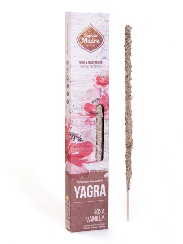 Incienso yagra, vainilla y rosa de Sagrada Madre hecho a mano con amor en Argentina unidad de 20g