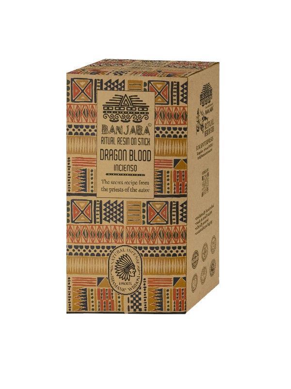 Incienso de Dragon Blood Ritual Resin de Banjara Agarbatti Masala hecho a mano en caja de 8 uds de 25g
