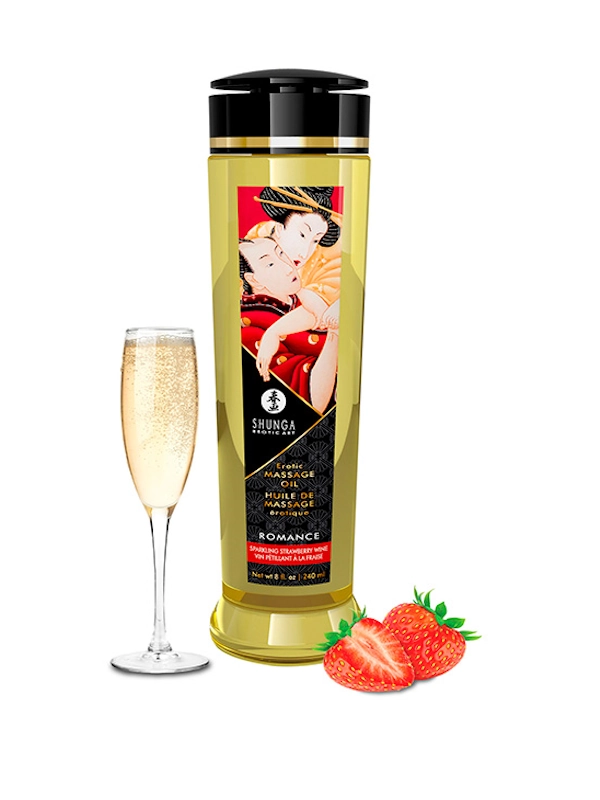 Aceite de masaje erótico fresas con champán Shunga 240ml