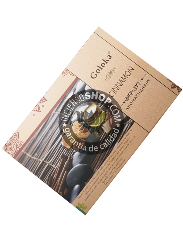 Incienso de Canela de Goloka para aromaterapia organico Agarbatti Masala hecho en caja de 12 uds de 15g